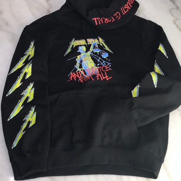 H&M Other - Metallica “And Justice For All” Hoodie Medium Black/neon green and blue